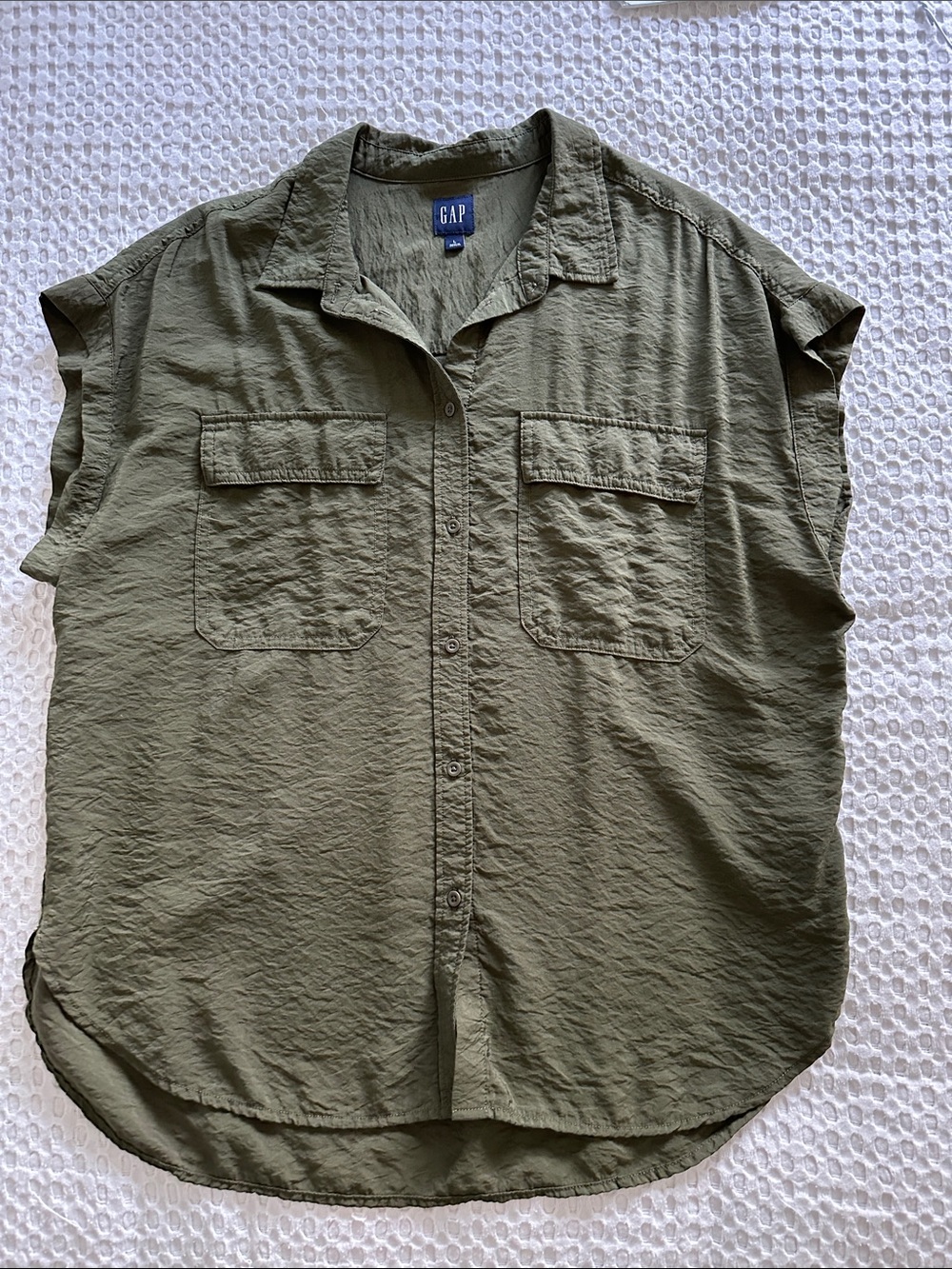 GAP Olive Utility Button-Front Shirt
